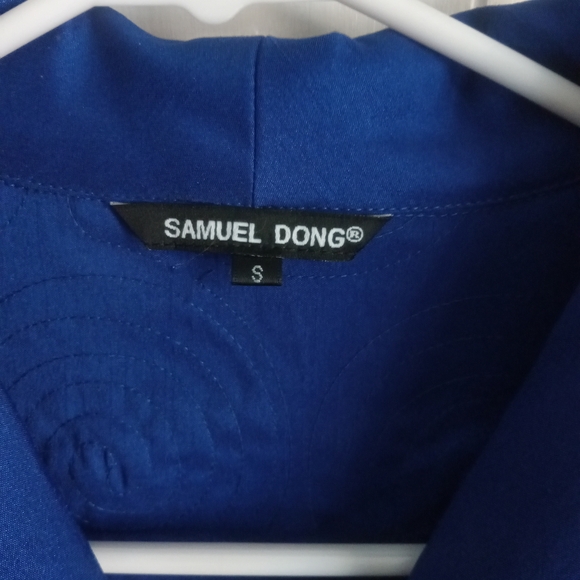 Samuel Dong Royal Blue Textured Women's Blazer - Picture 2 of 3